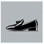 pointy black tasseled loafers image